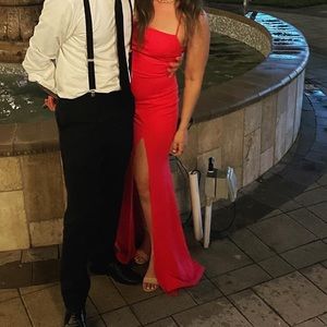 Floor Length Pink Evening Dress